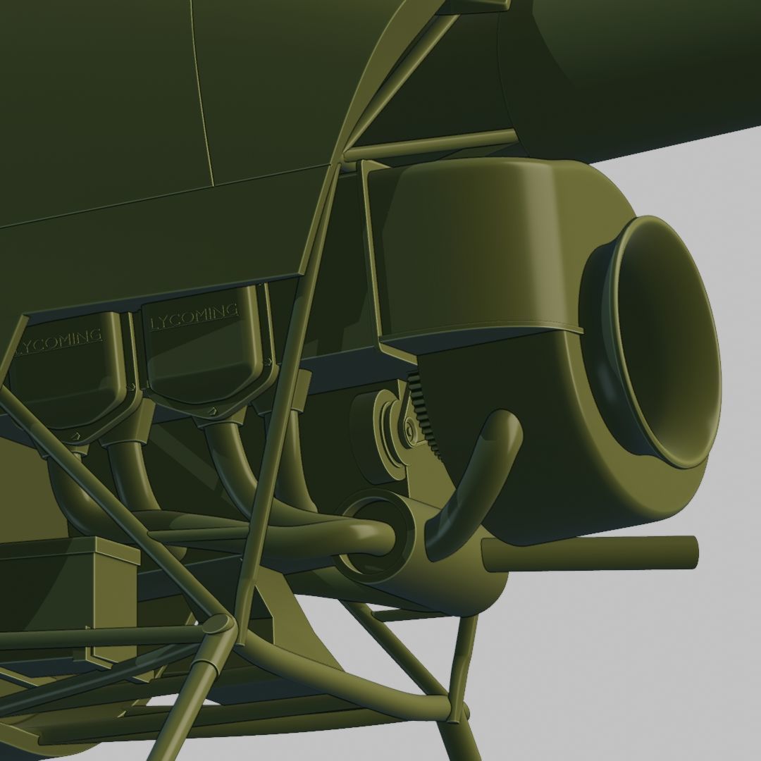 Robinson R22 ready for 3D printing - Hight Detailed 3D print model_5