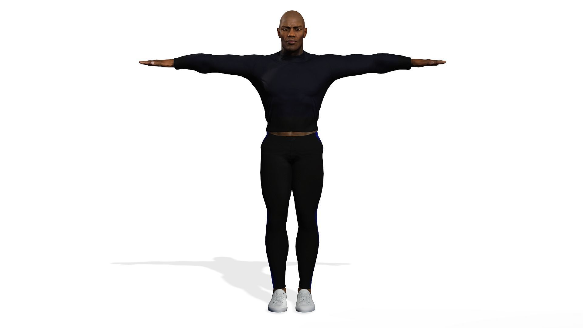 Gym Bro - Muscular man fitness crossfit Rigged and blenshapes Low-poly 3D model_7