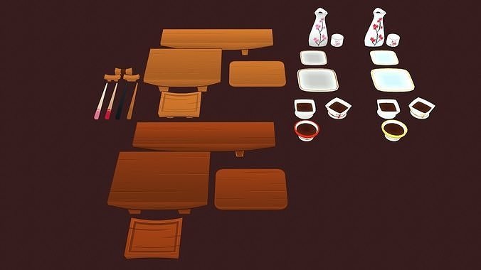 Food Toon Sushi Pack 3D model 5