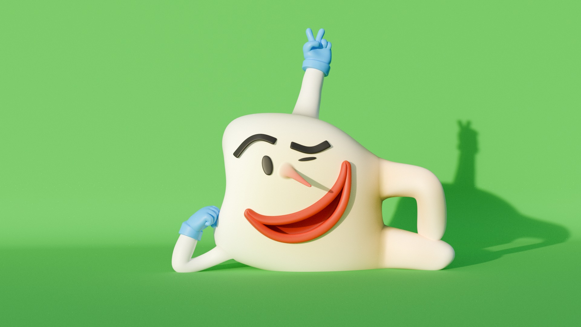 Tooth 3d cartoon character with rig Free 3D model_5
