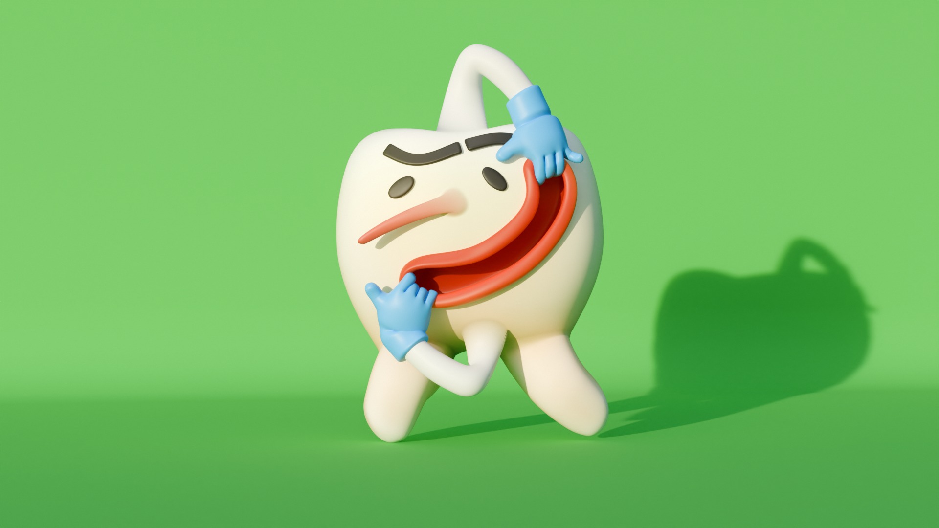 Tooth 3d cartoon character with rig Free 3D model_3