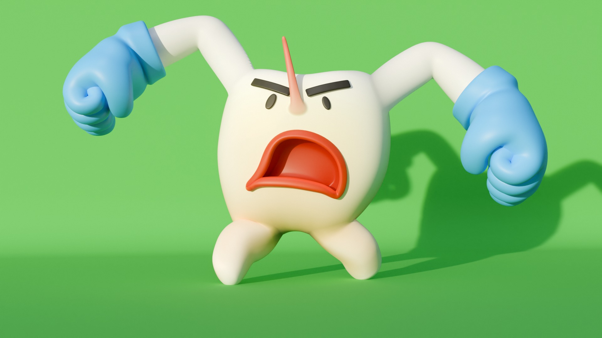 Tooth 3d cartoon character with rig Free 3D model_4