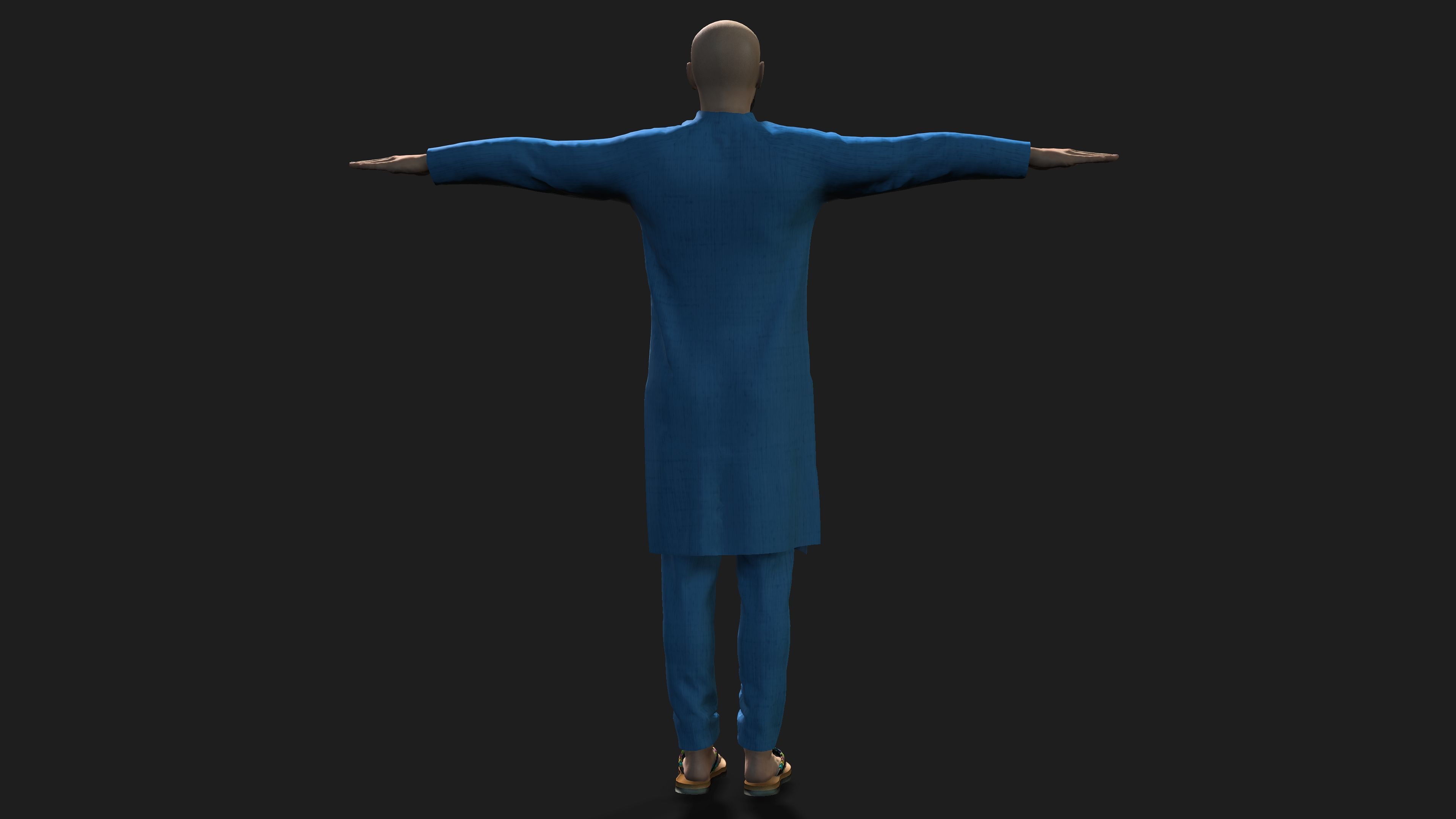 man in shalwarkameez  3D model_2