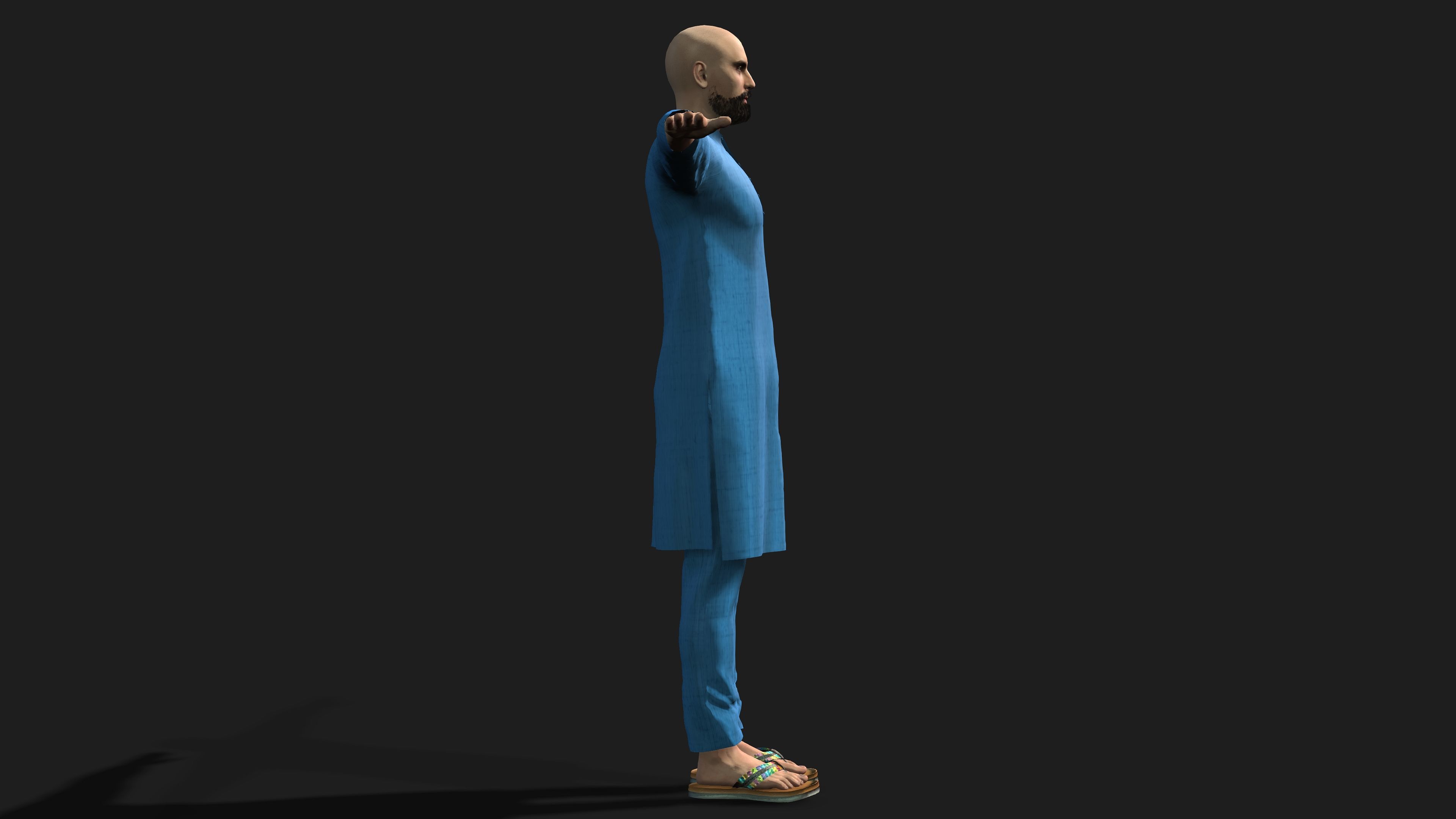 man in shalwarkameez  3D model_3