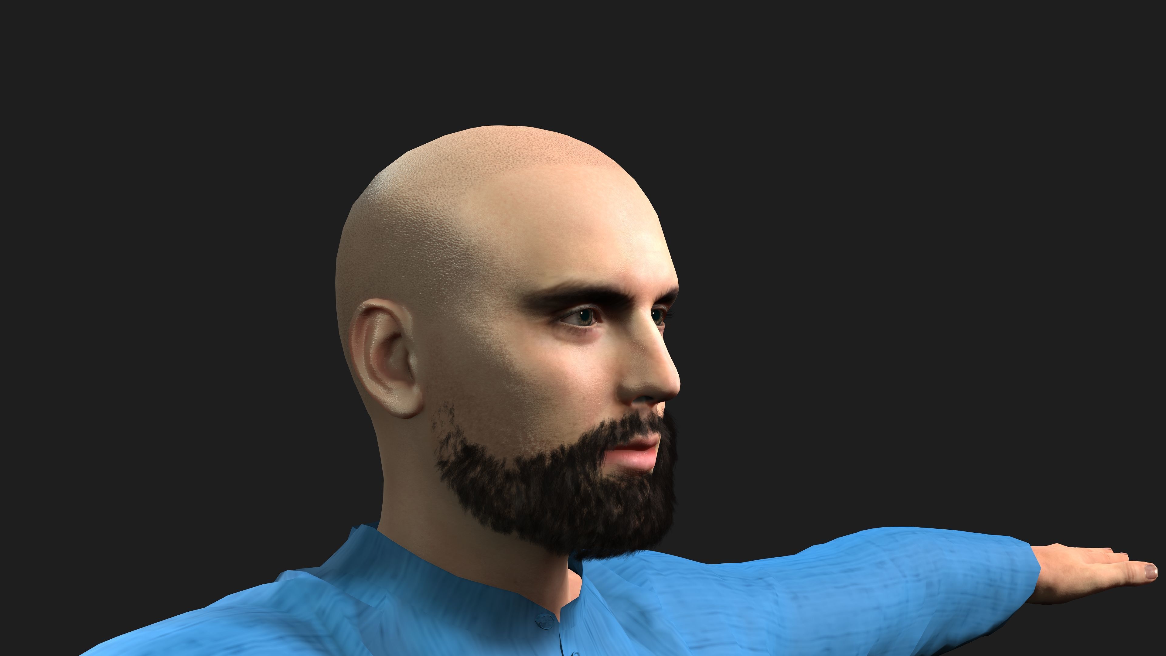 man in shalwarkameez  3D model_1