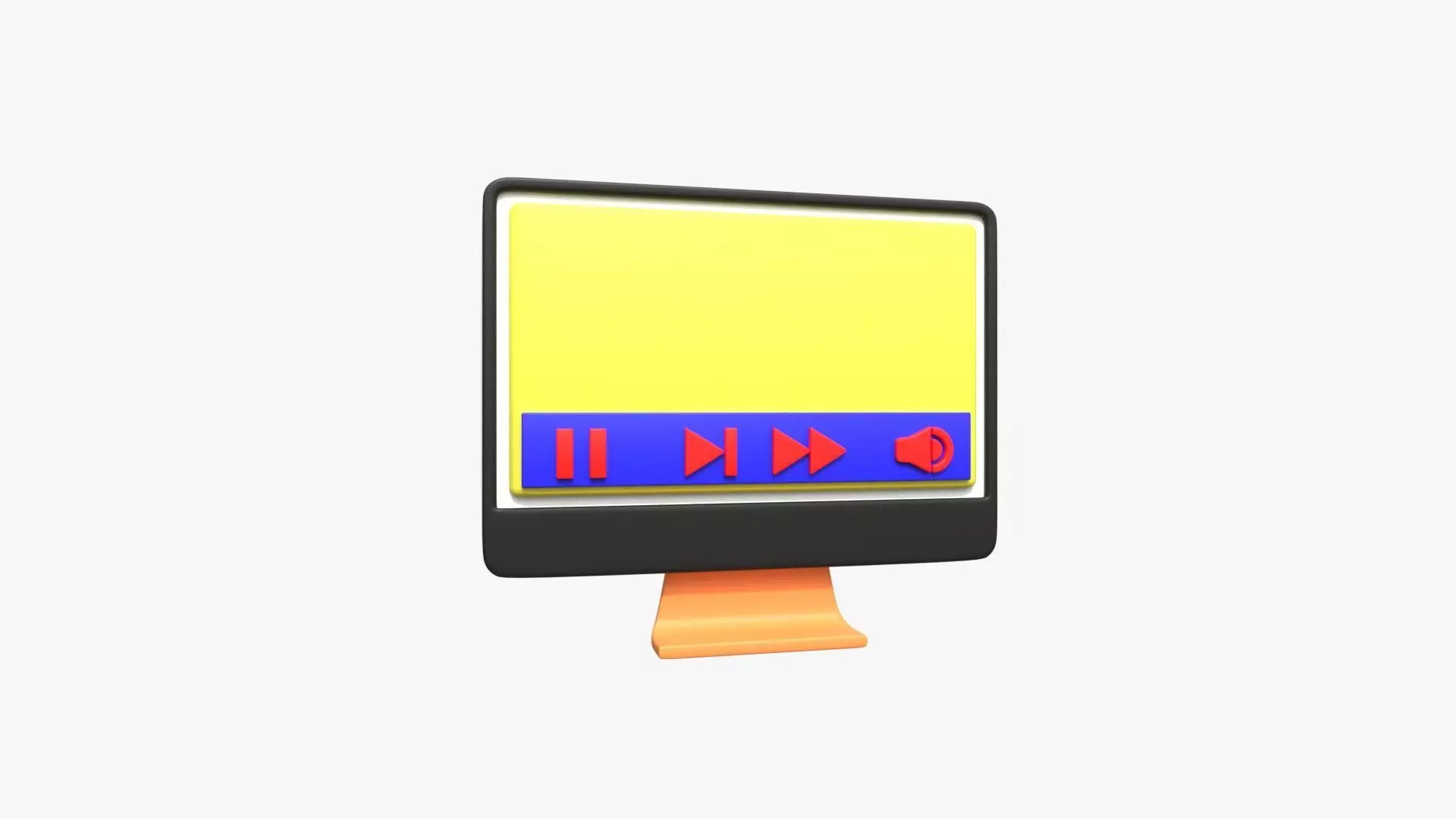 Play pause video 3D model_0