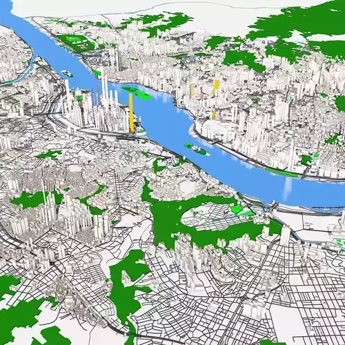 Cityscape Seoul South Korea 3D model