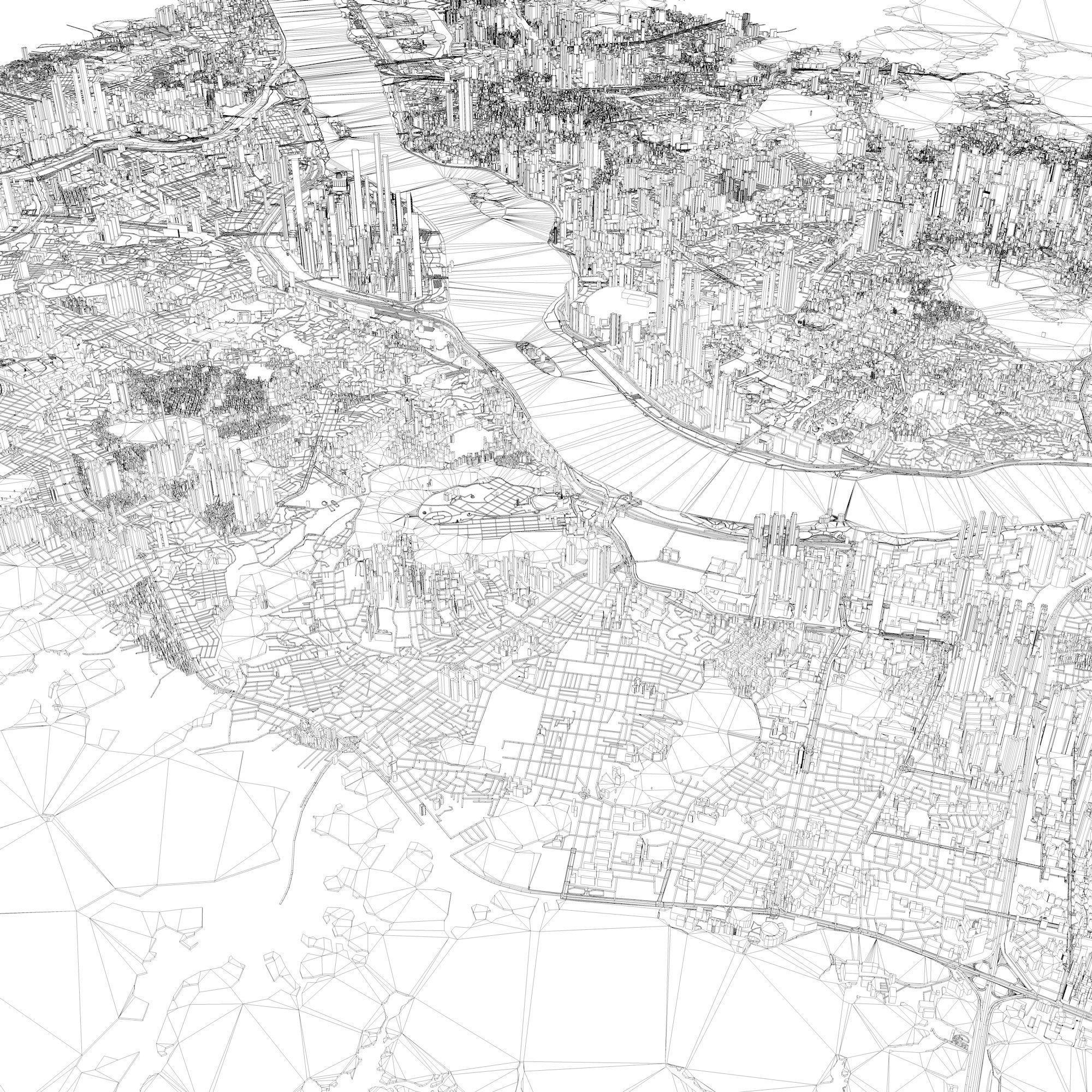 Cityscape Seoul South Korea 3D model_7