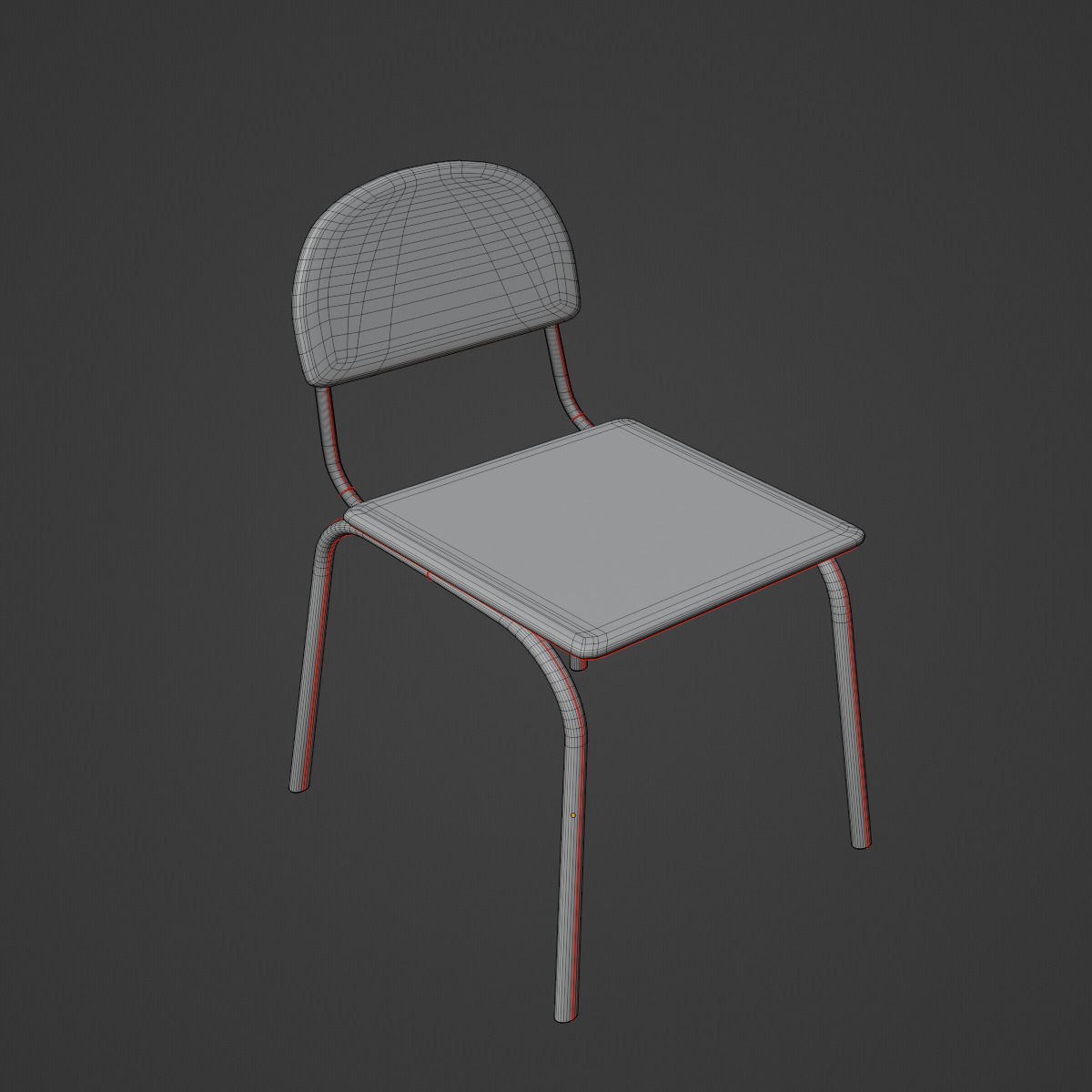 Simple Chair 03 3D model_9
