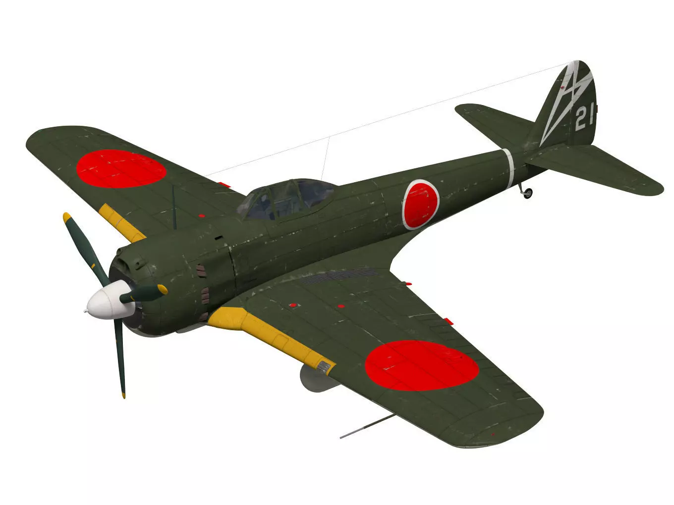 Ki43 Hayabusa type3-kou oscar 3D model