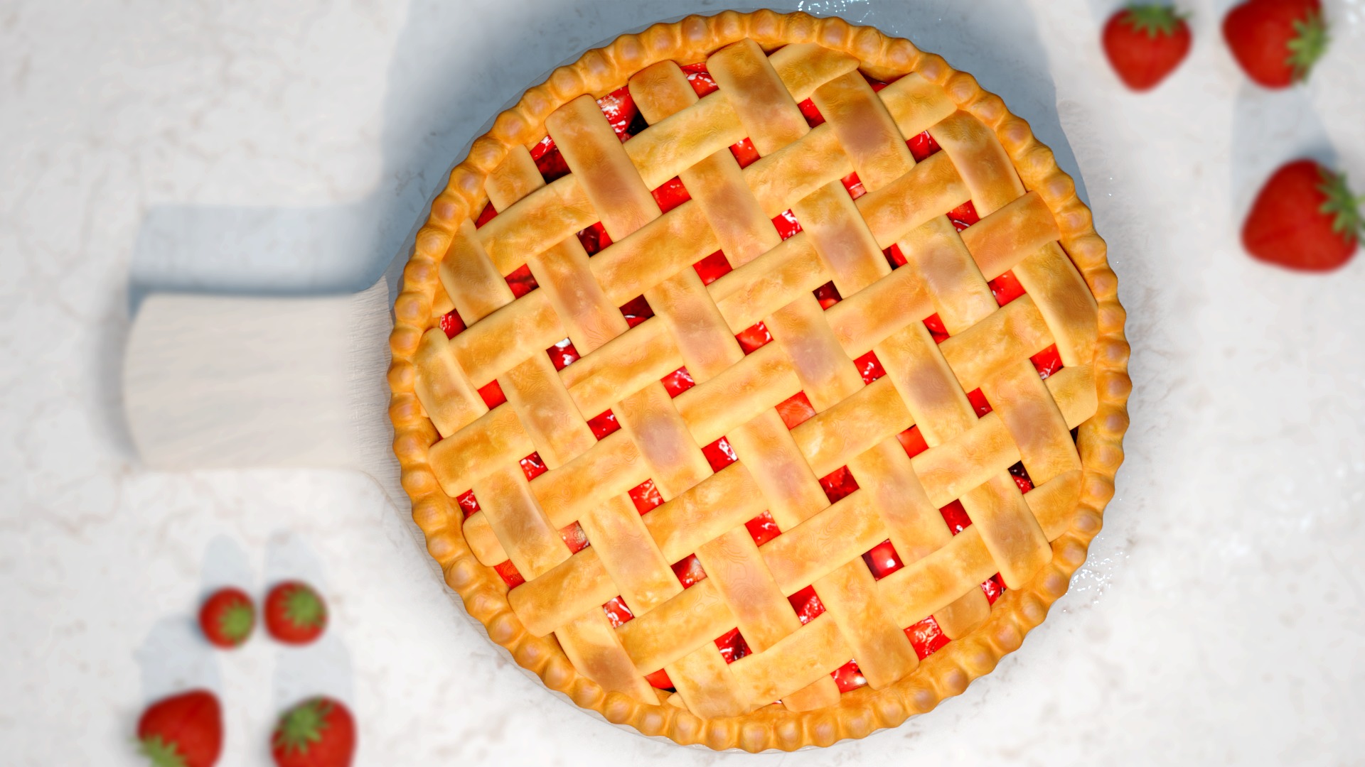 3D Model of Strawberry Pie 3D model_1