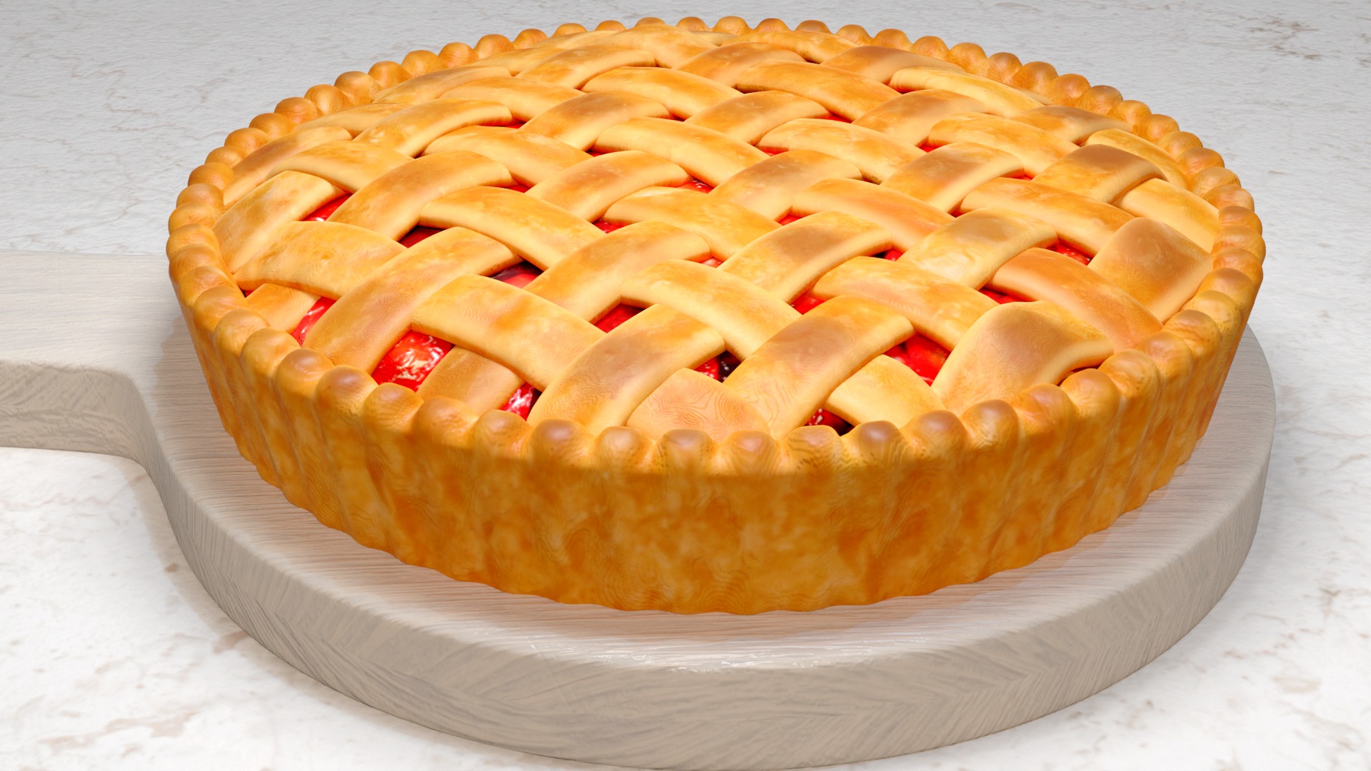 3D Model of Strawberry Pie 3D model_3