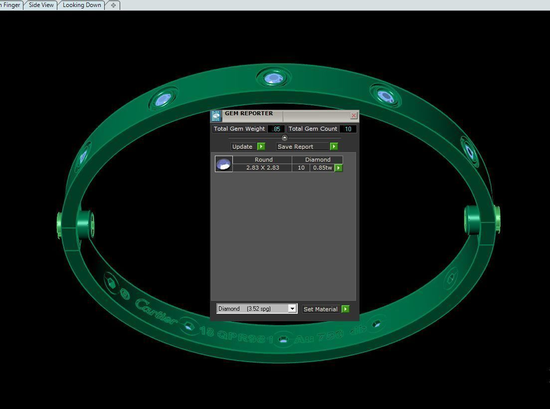 Love Bracelet 18 Size Full Gem 3D print model_8