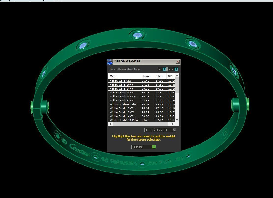 Love Bracelet 18 Size Full Gem 3D print model_7