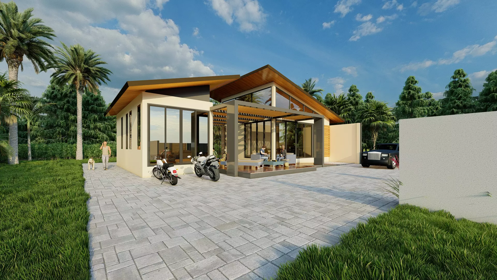  Exterior resort Scene Sketchup Model by  forest area 3D model_0