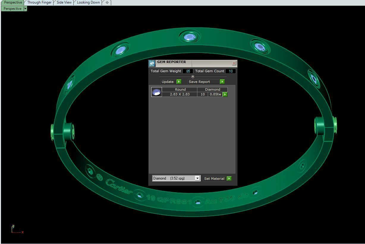 Love Bracelet 19 Size Full Gem 3D print model_8