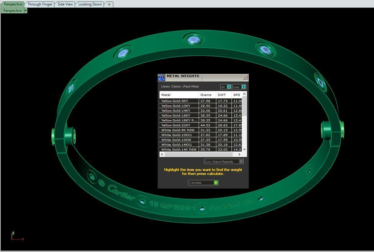 Love Bracelet 19 Size Full Gem 3D print model_7