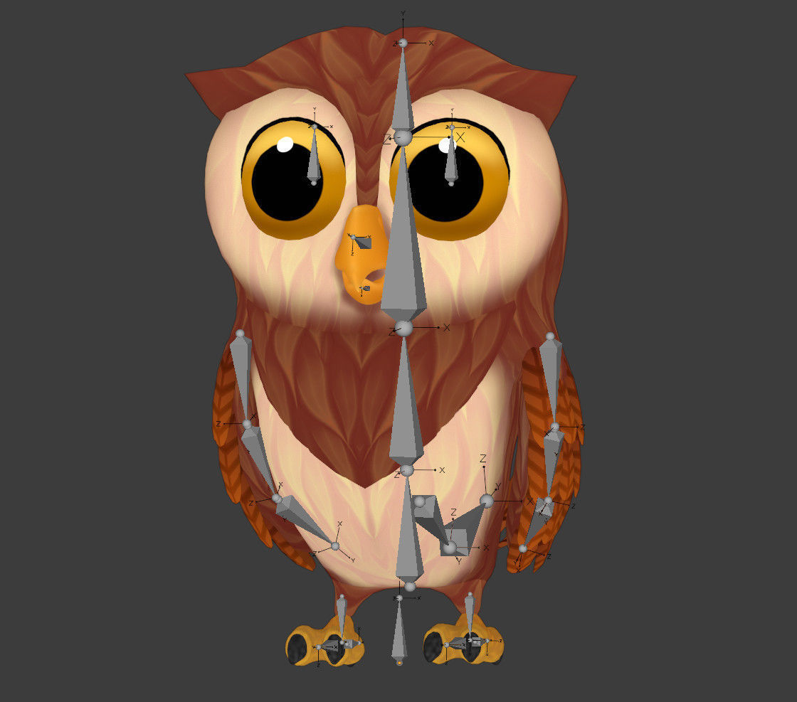 Cartoon Animated Owl and Fox 3D Model Collection Low-poly 3D model_45