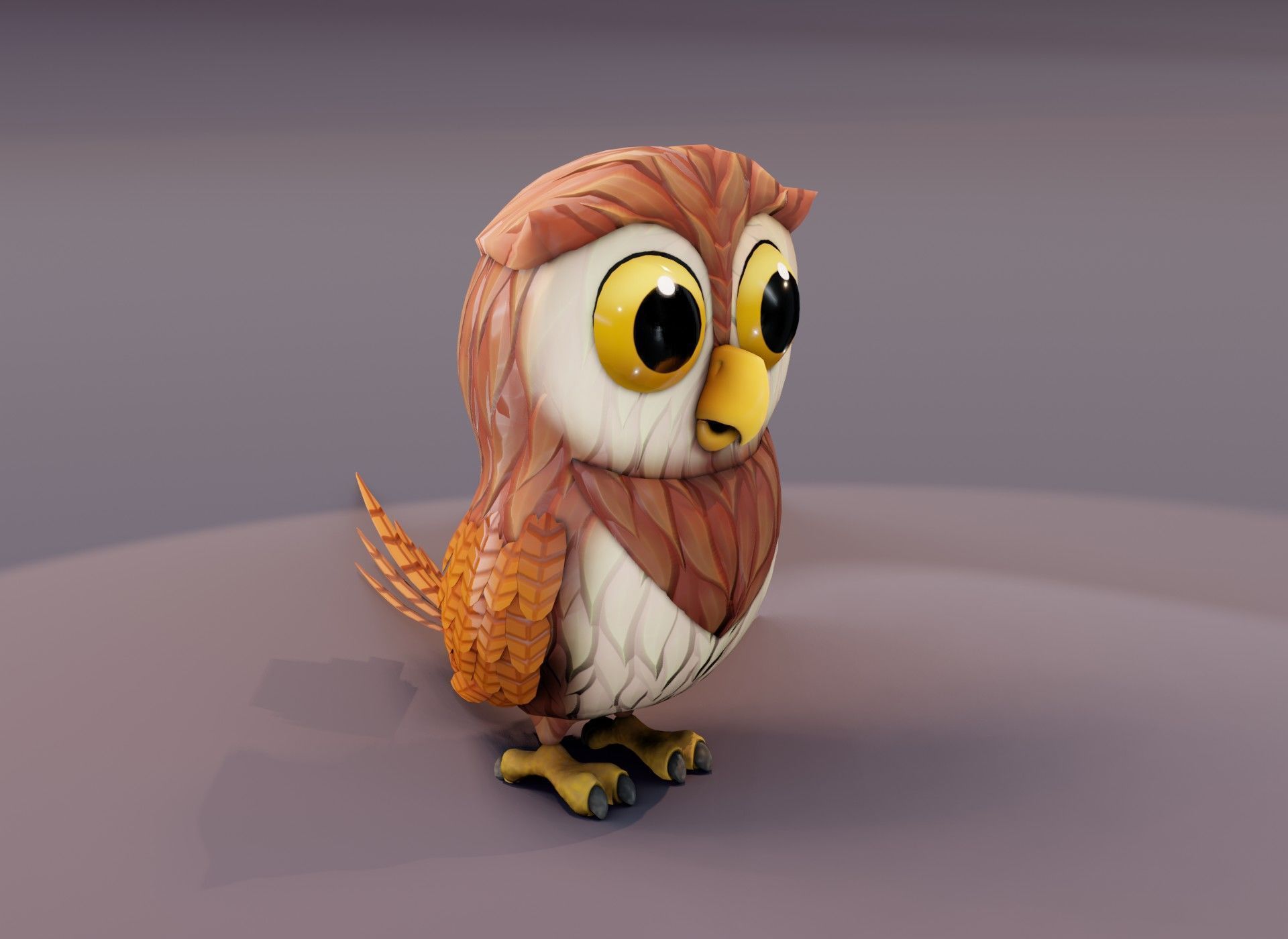 Cartoon Animated Owl and Fox 3D Model Collection Low-poly 3D model_30