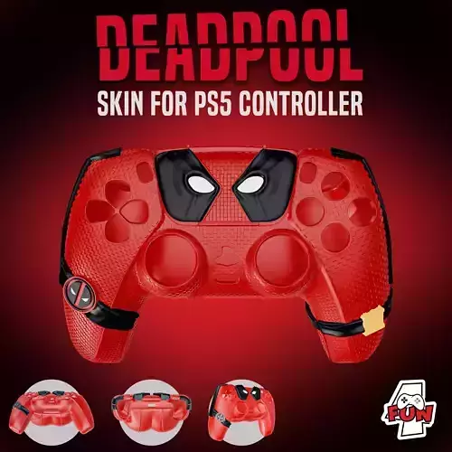 Deadpool controller cover for PS5 decorative 3MF file included 3D print model Deadpool controller cover for PS5 decorative 3MF file included 3D print model