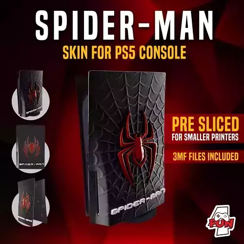 Spider-man Playstation 5 Console Cover Skin 3MF file included