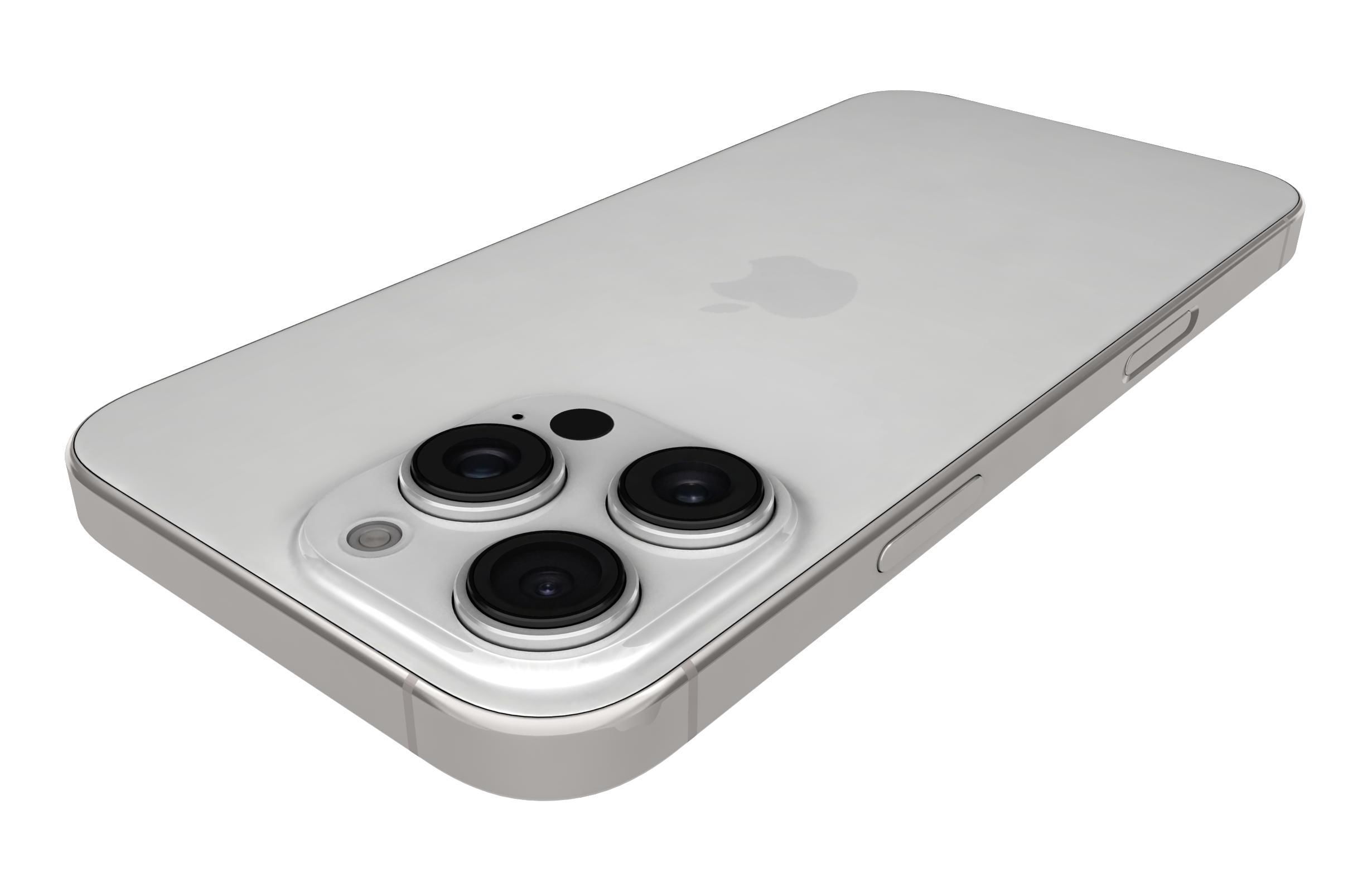 Apple iPhone 16 Pro Max White Titanium 3D model_14