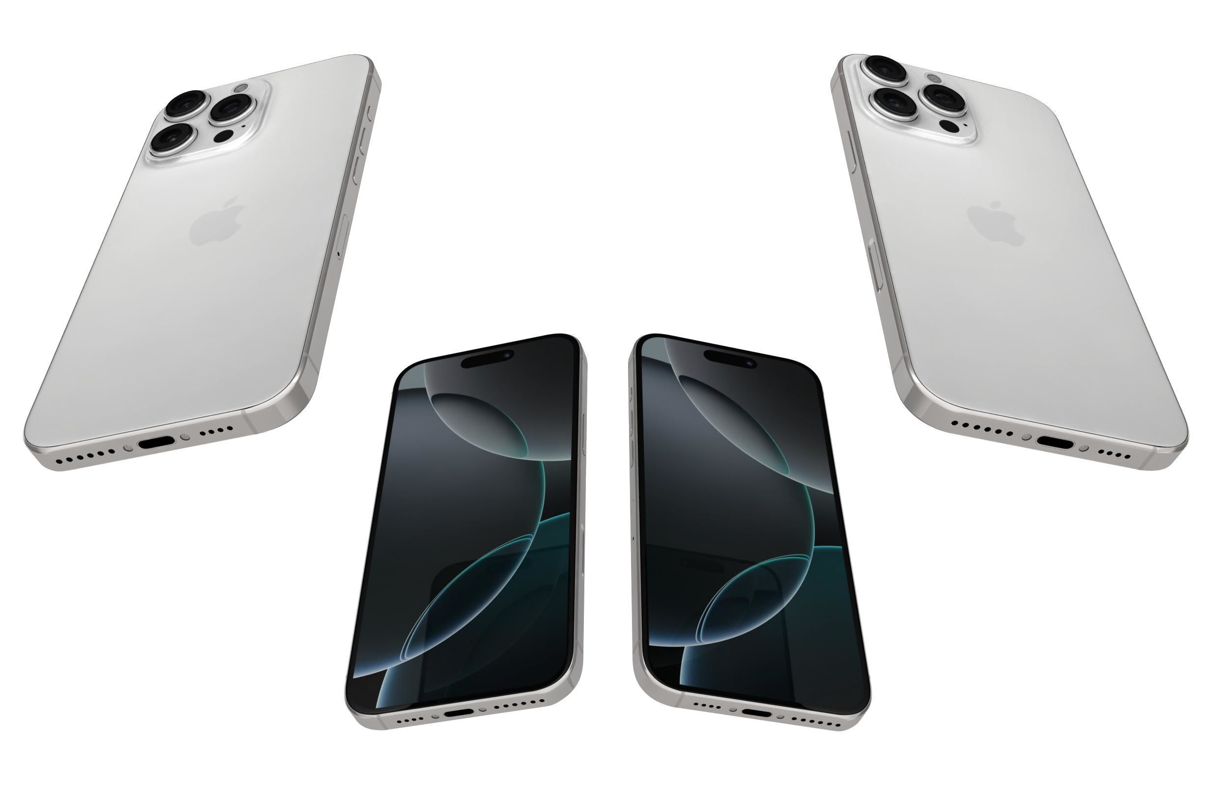 Apple iPhone 16 Pro Max White Titanium 3D model_4
