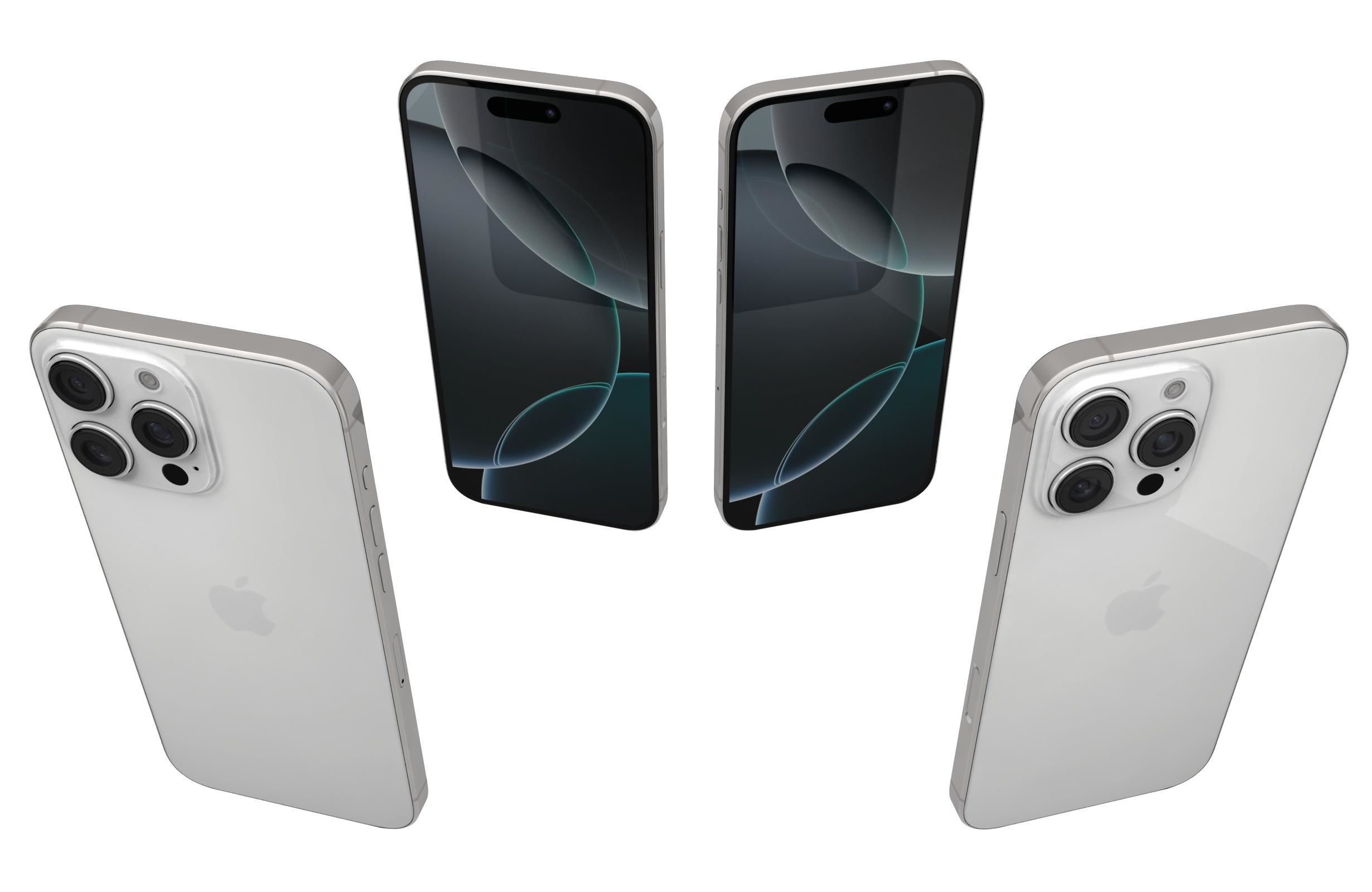 Apple iPhone 16 Pro Max White Titanium 3D model_3