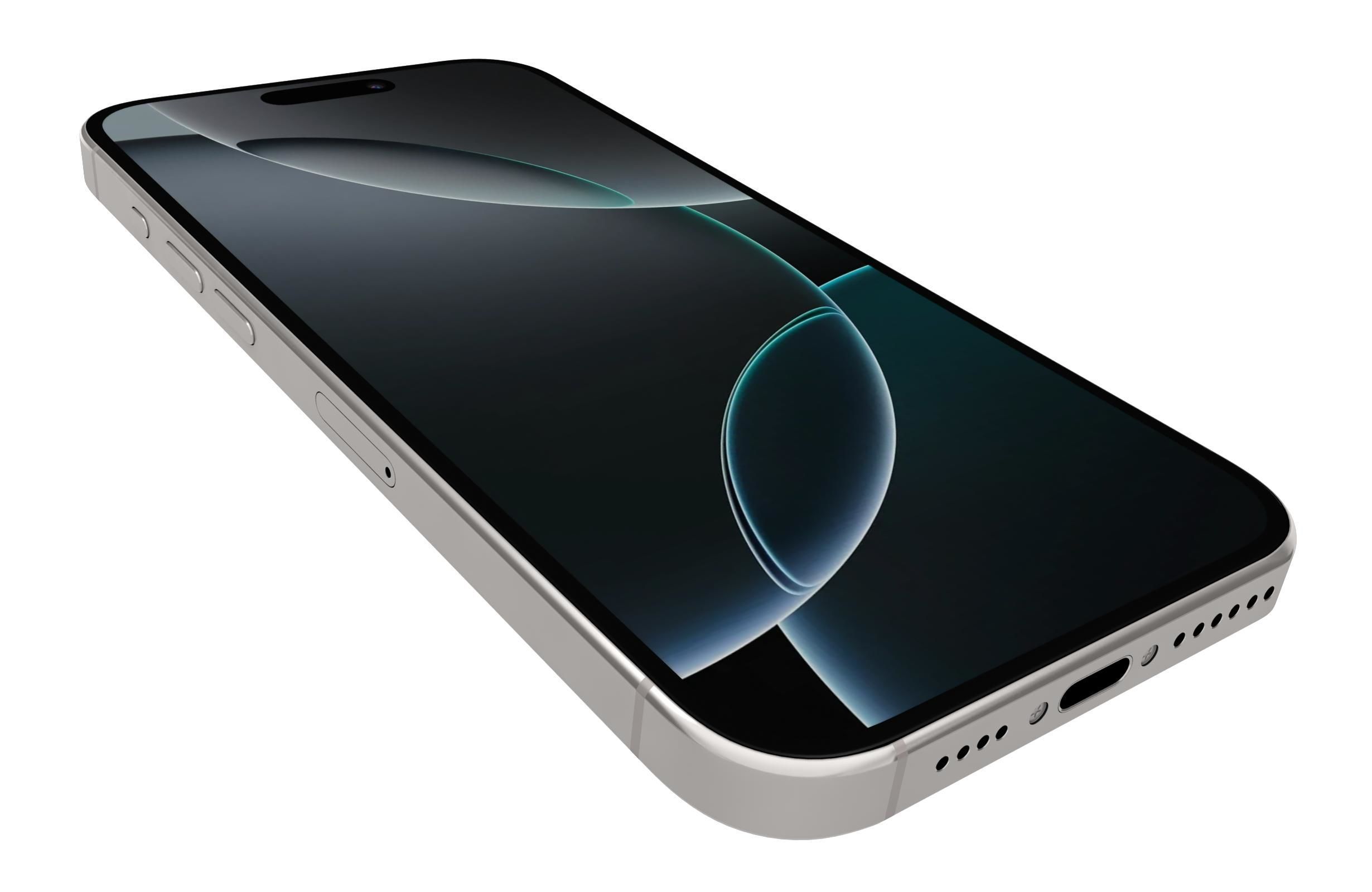 Apple iPhone 16 Pro Max White Titanium 3D model_11