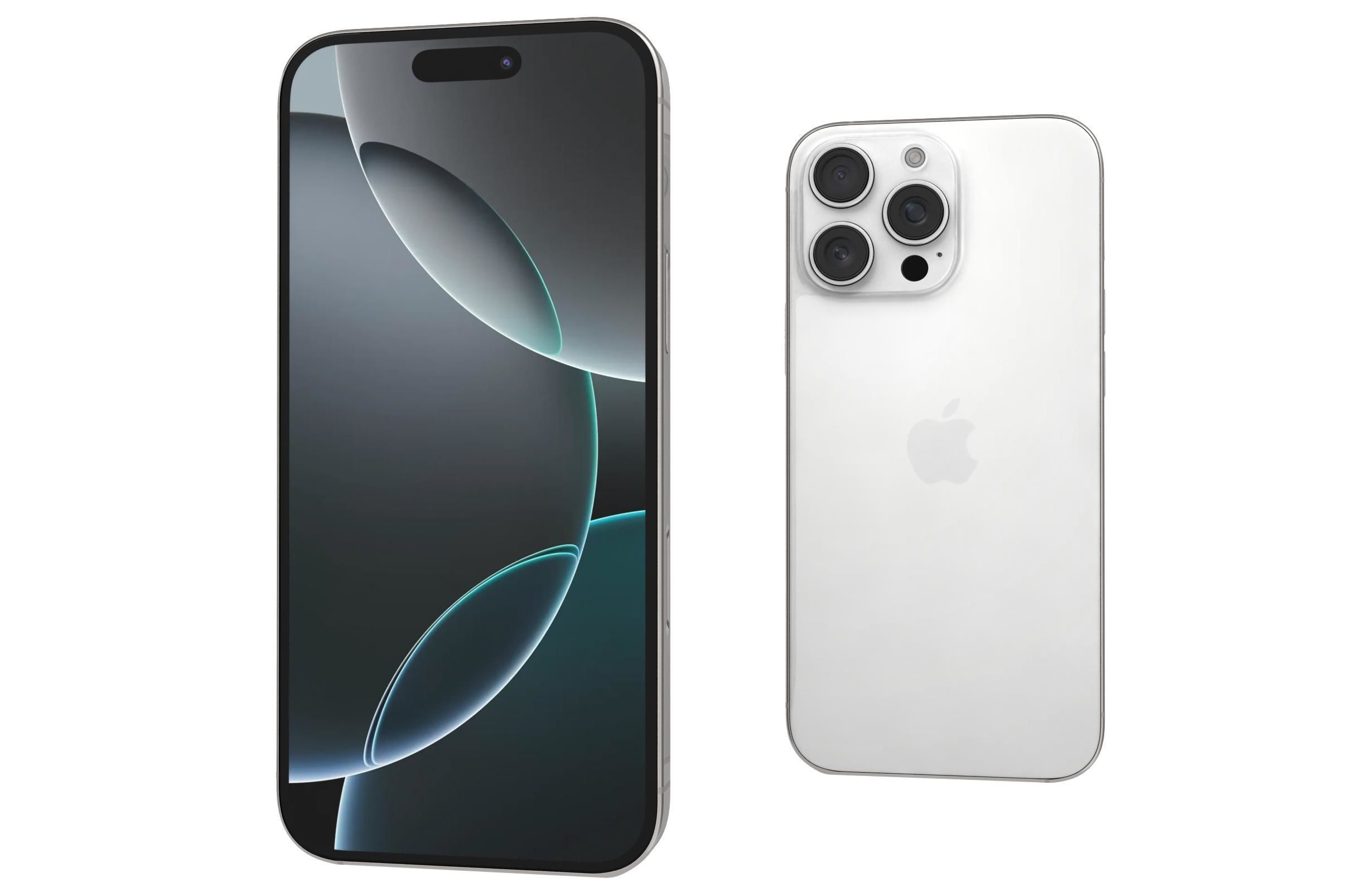 Apple iPhone 16 Pro Max White Titanium 3D model_5