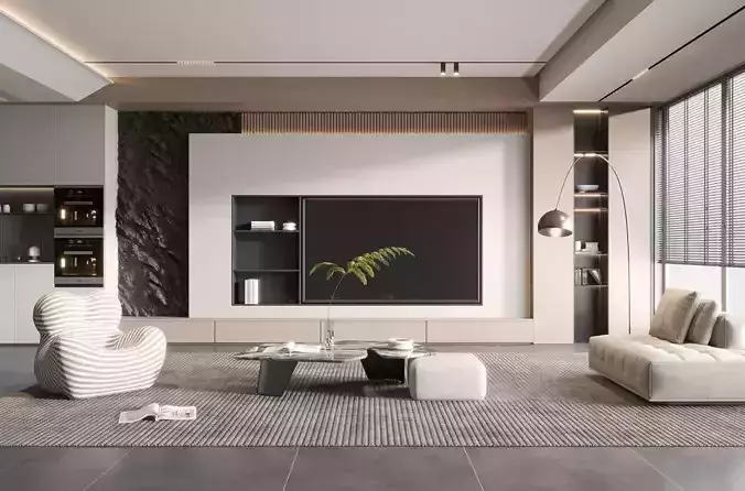 Interior apartment living room 32 3D model