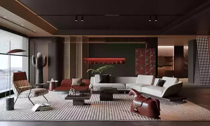Interior apartment living room 31 3D model