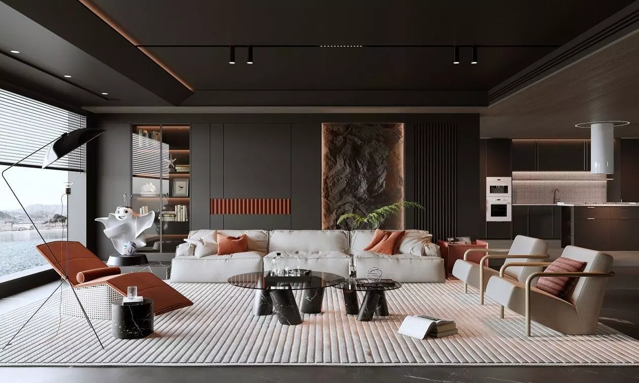 Interior scene living room  22 3D model_0