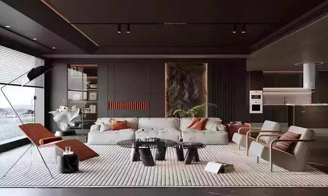 Interior scene living room  22 3D model