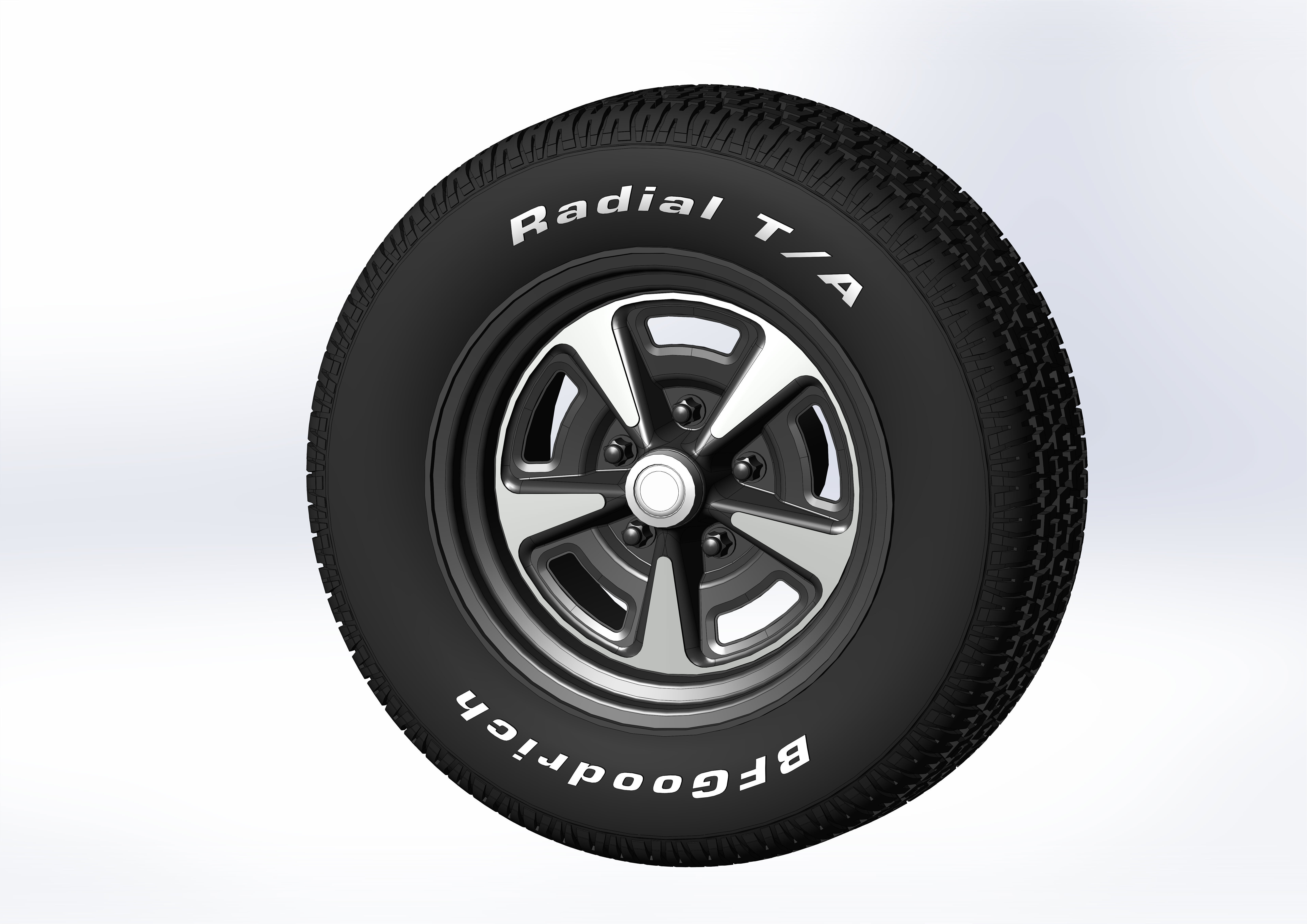 Wheels Pontiac Rallye II for your scale model 3D print model_2