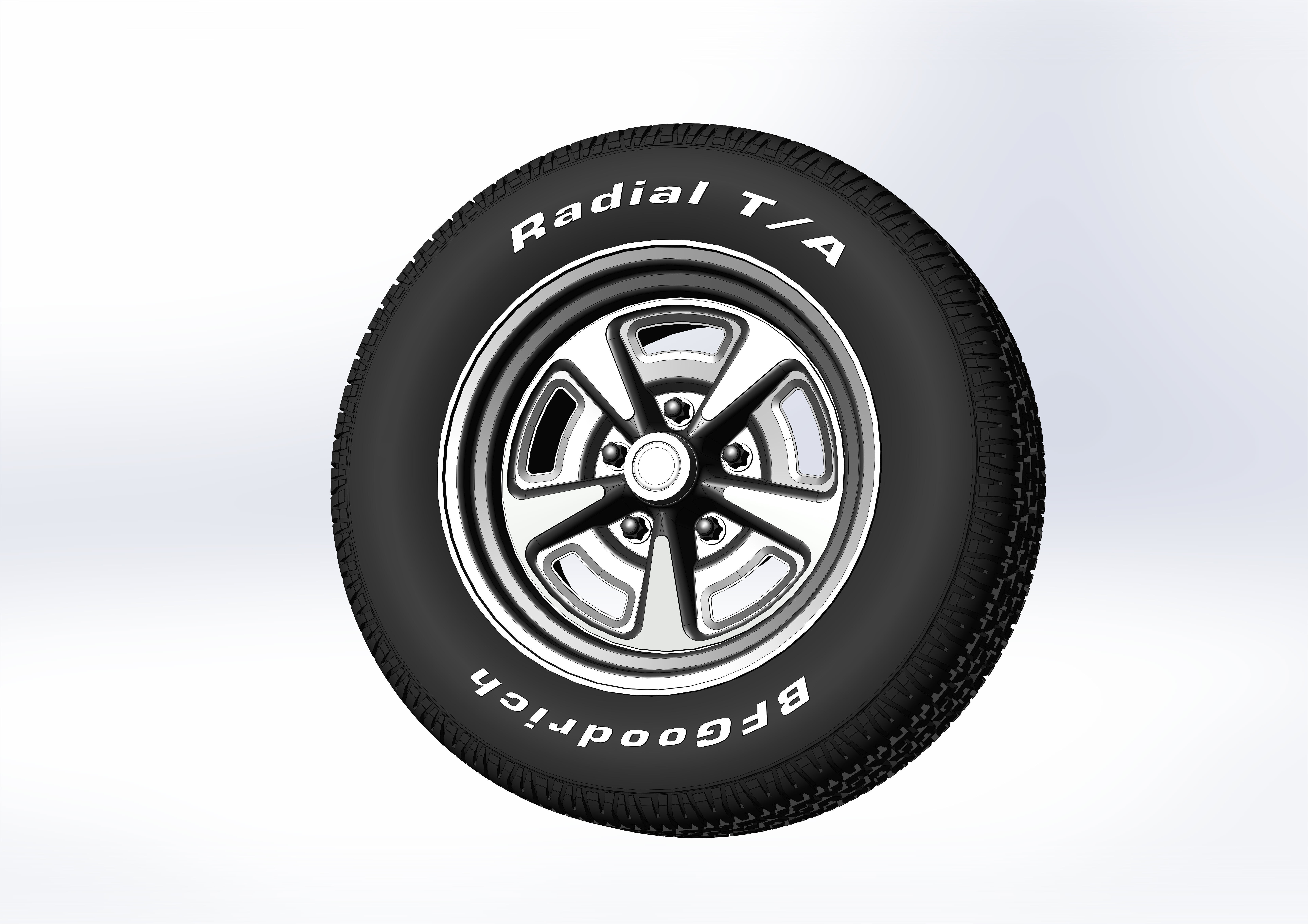 Wheels Pontiac Rallye II for your scale model 3D print model_4