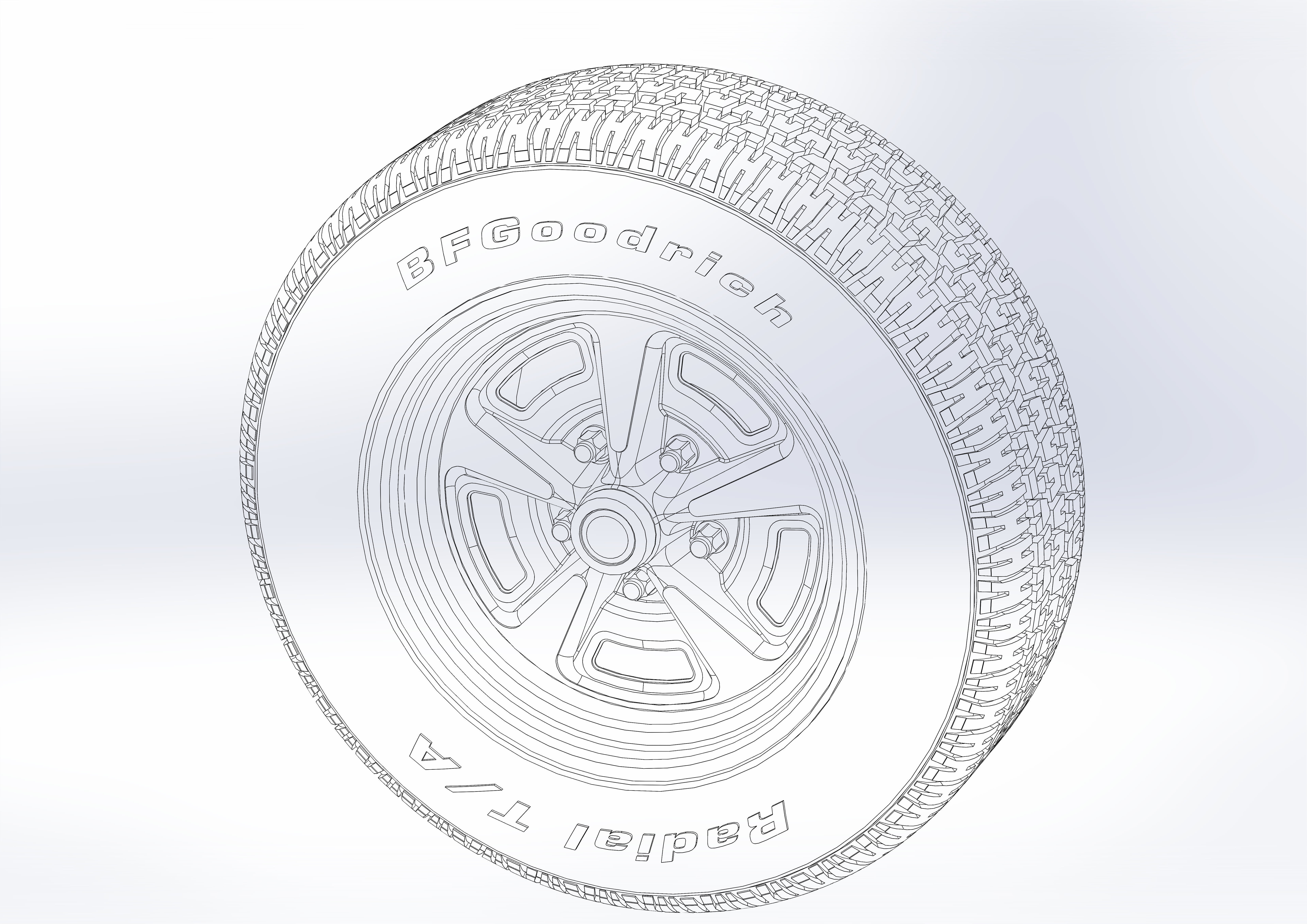 Wheels Pontiac Rallye II for your scale model 3D print model_8