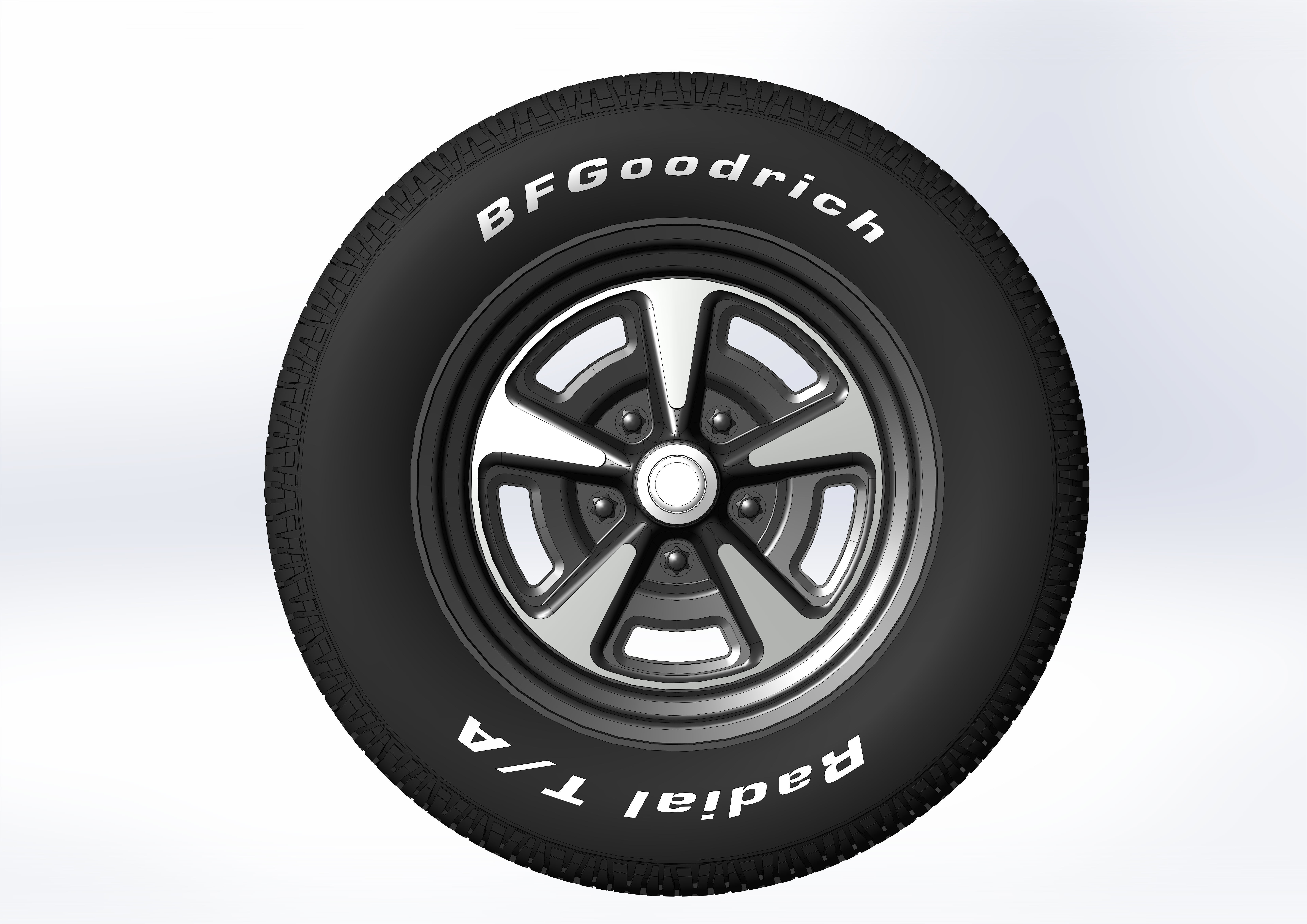 Wheels Pontiac Rallye II for your scale model 3D print model_5