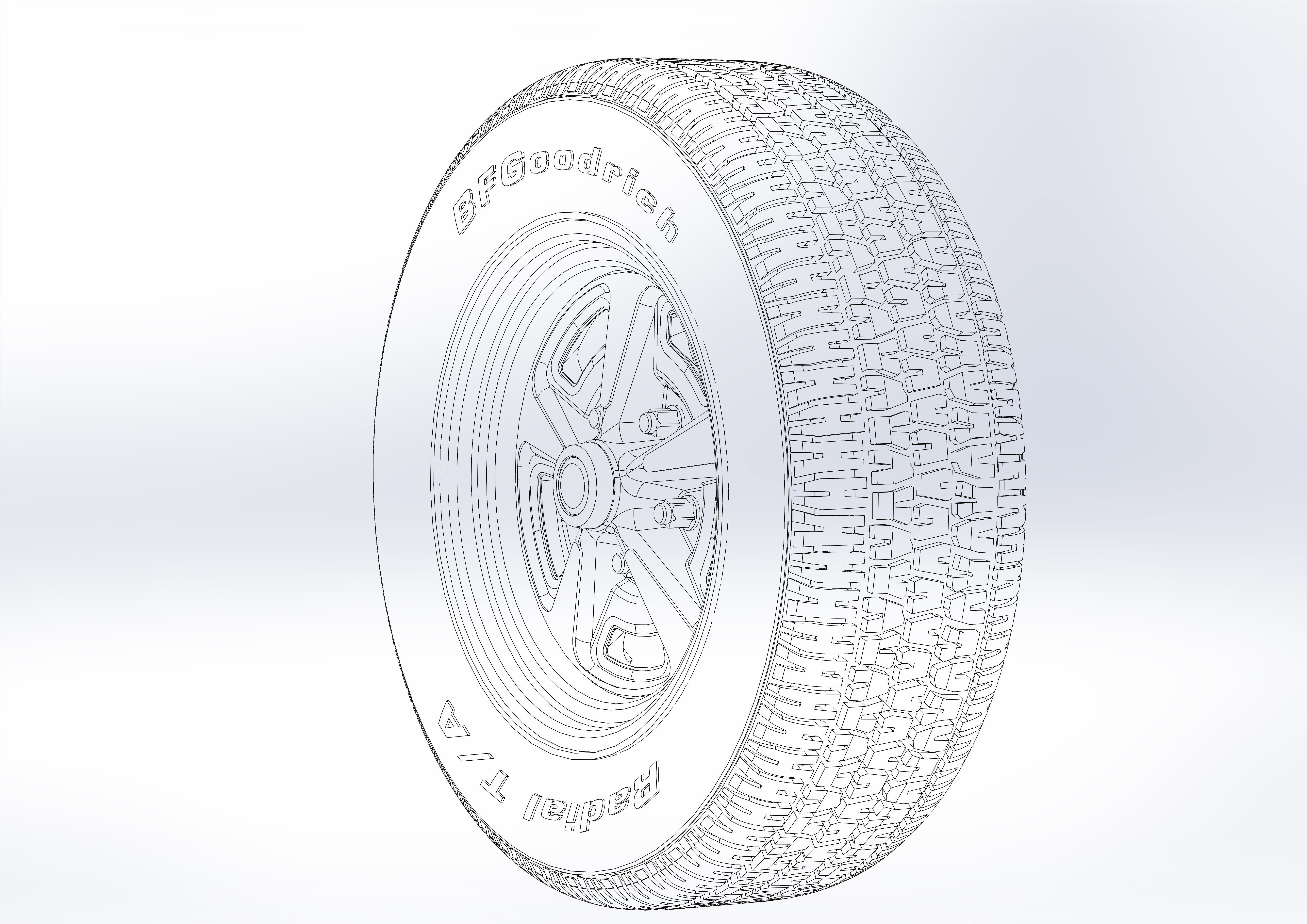 Wheels Pontiac Rallye II for your scale model 3D print model_7