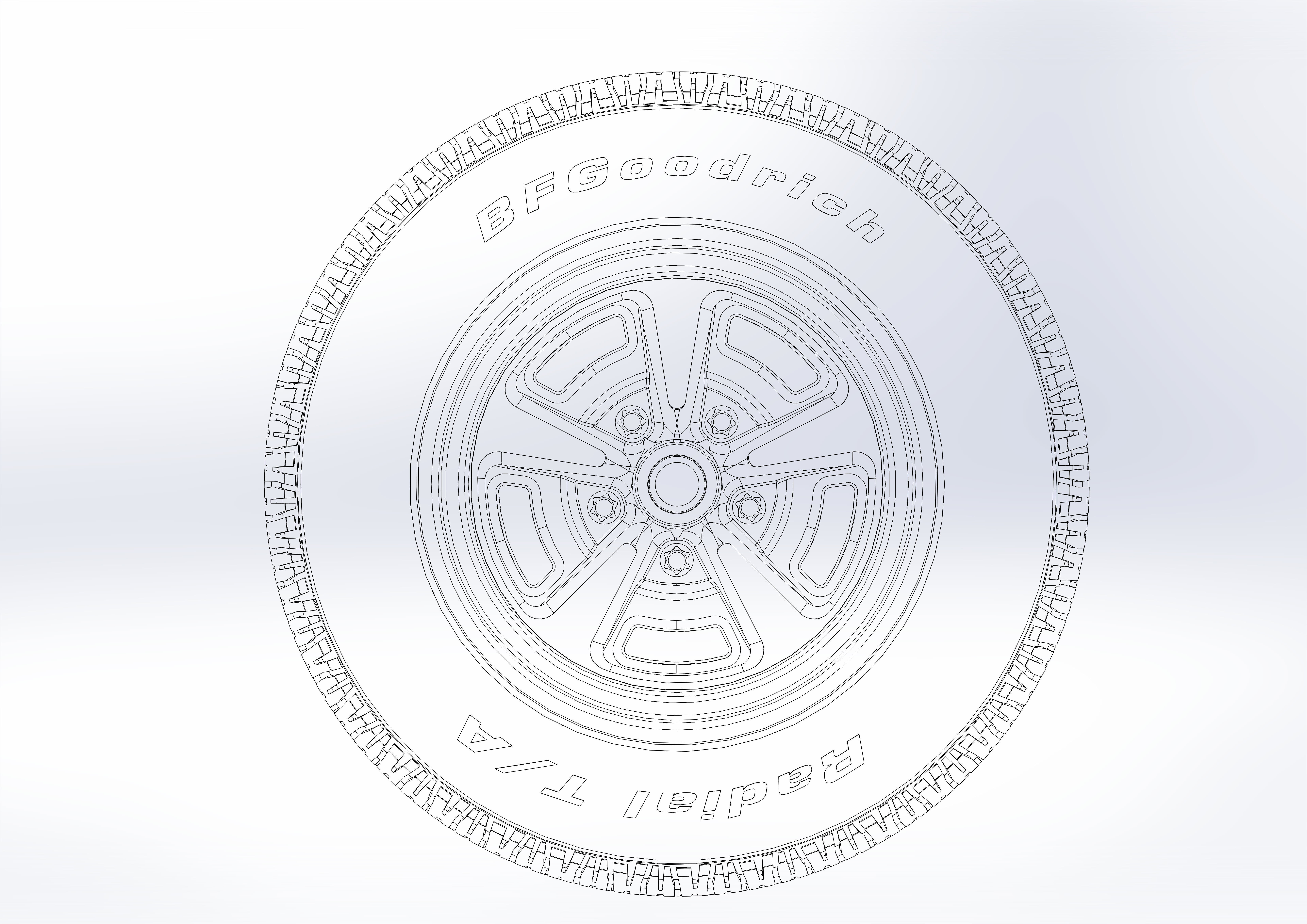 Wheels Pontiac Rallye II for your scale model 3D print model_6