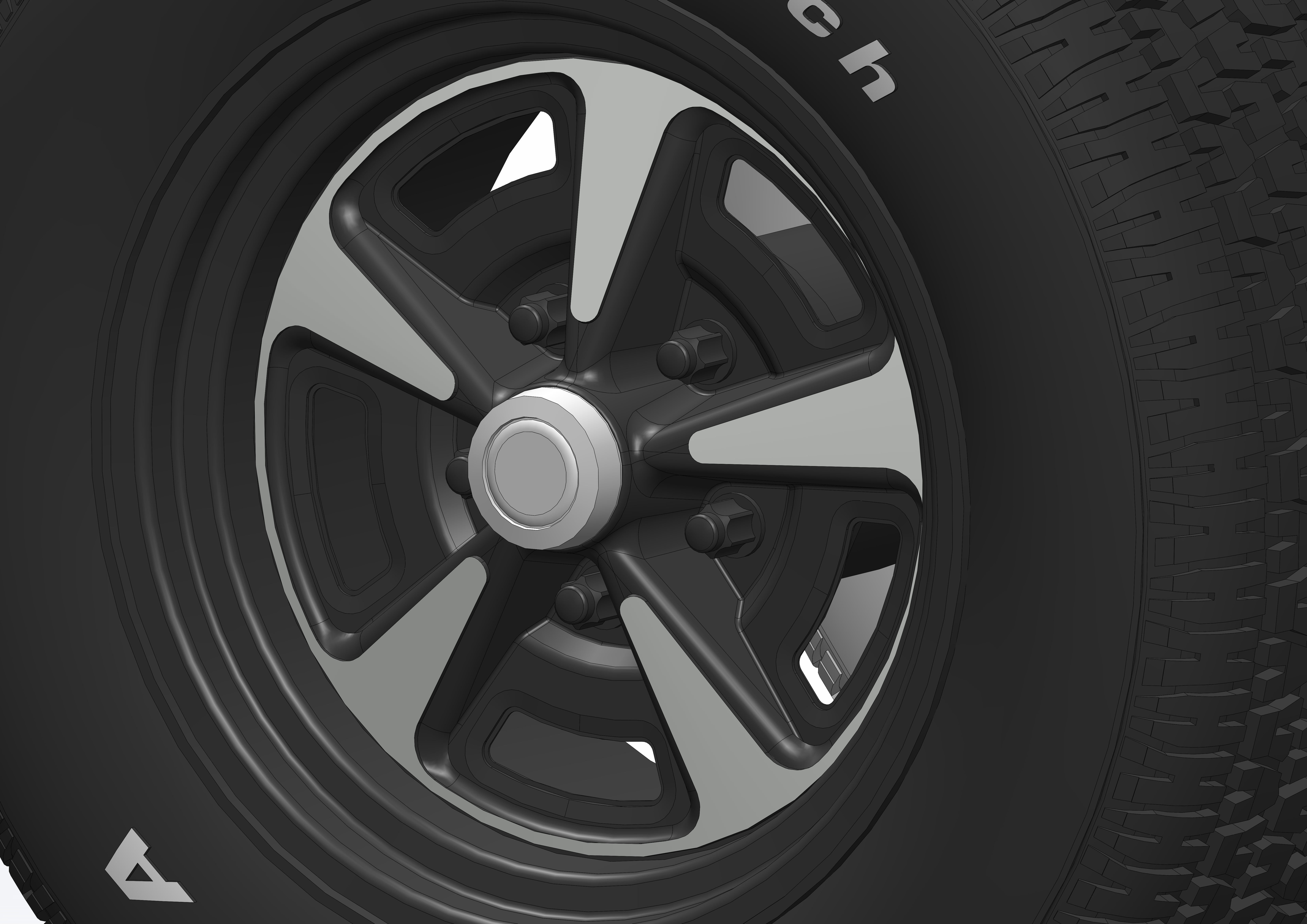 Wheels Pontiac Rallye II for your scale model 3D print model_9