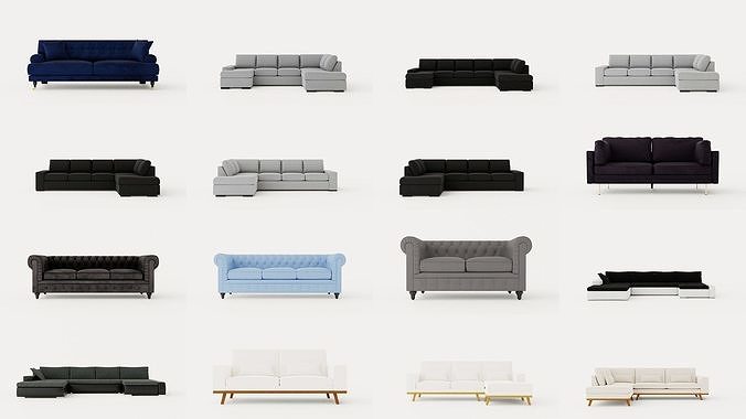 Collection of Sofa - 100 Models 3D Model Pack 4
