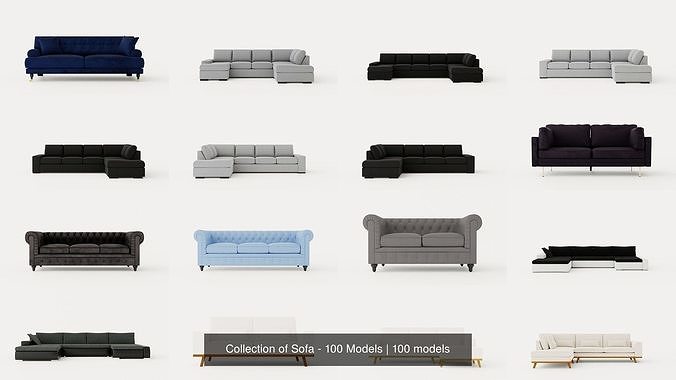Collection of Sofa - 100 Models 3D Model Pack 3