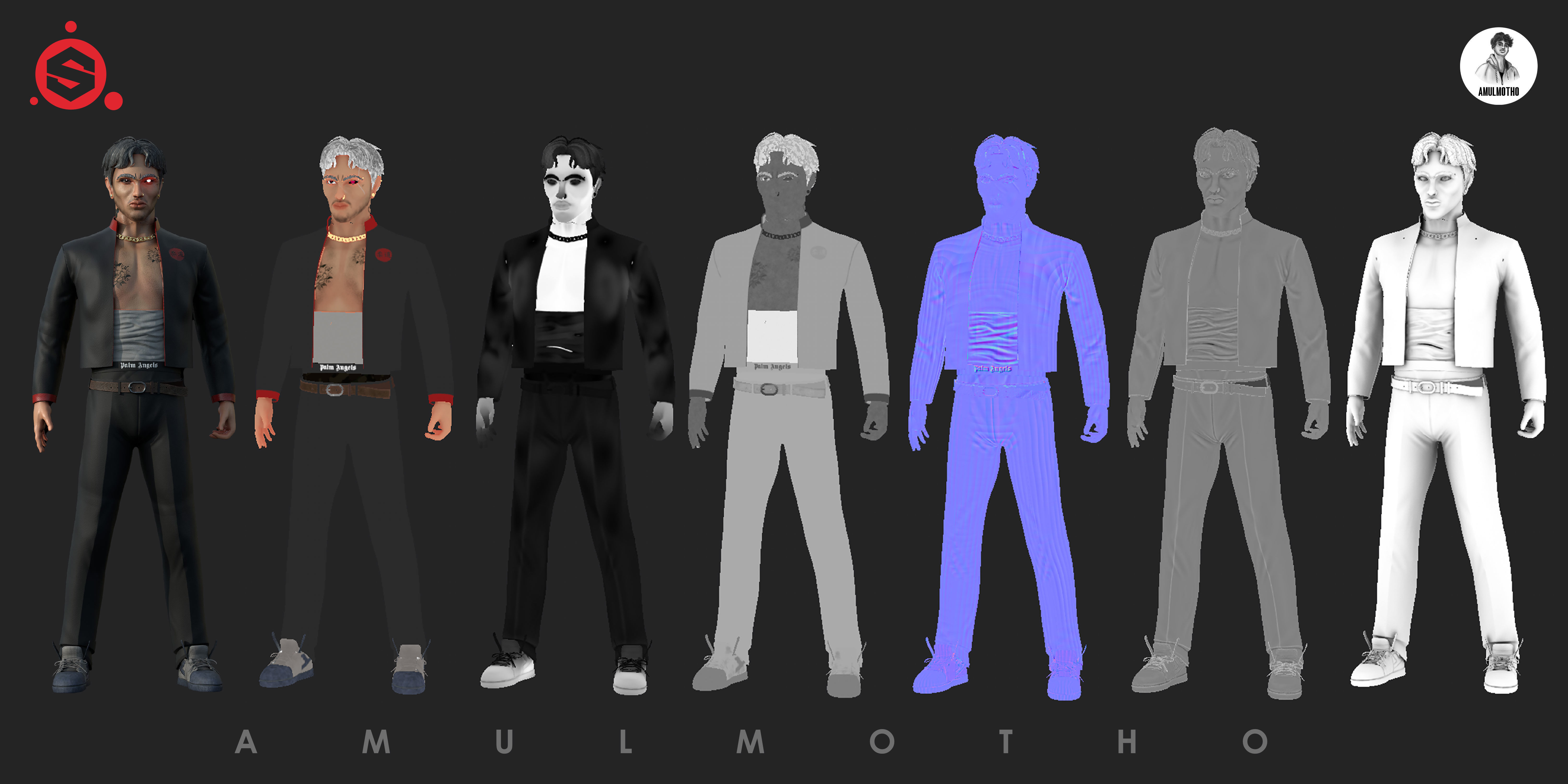 KOREAN GANGSTER OR STREET FIGHTER Low-poly 3D model_11