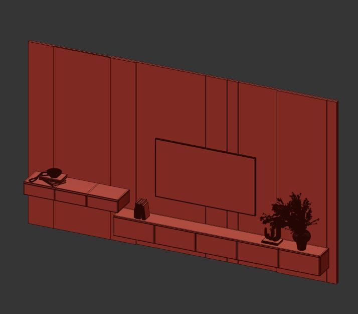 Bedroom Furniture Composition 14 3D model_16