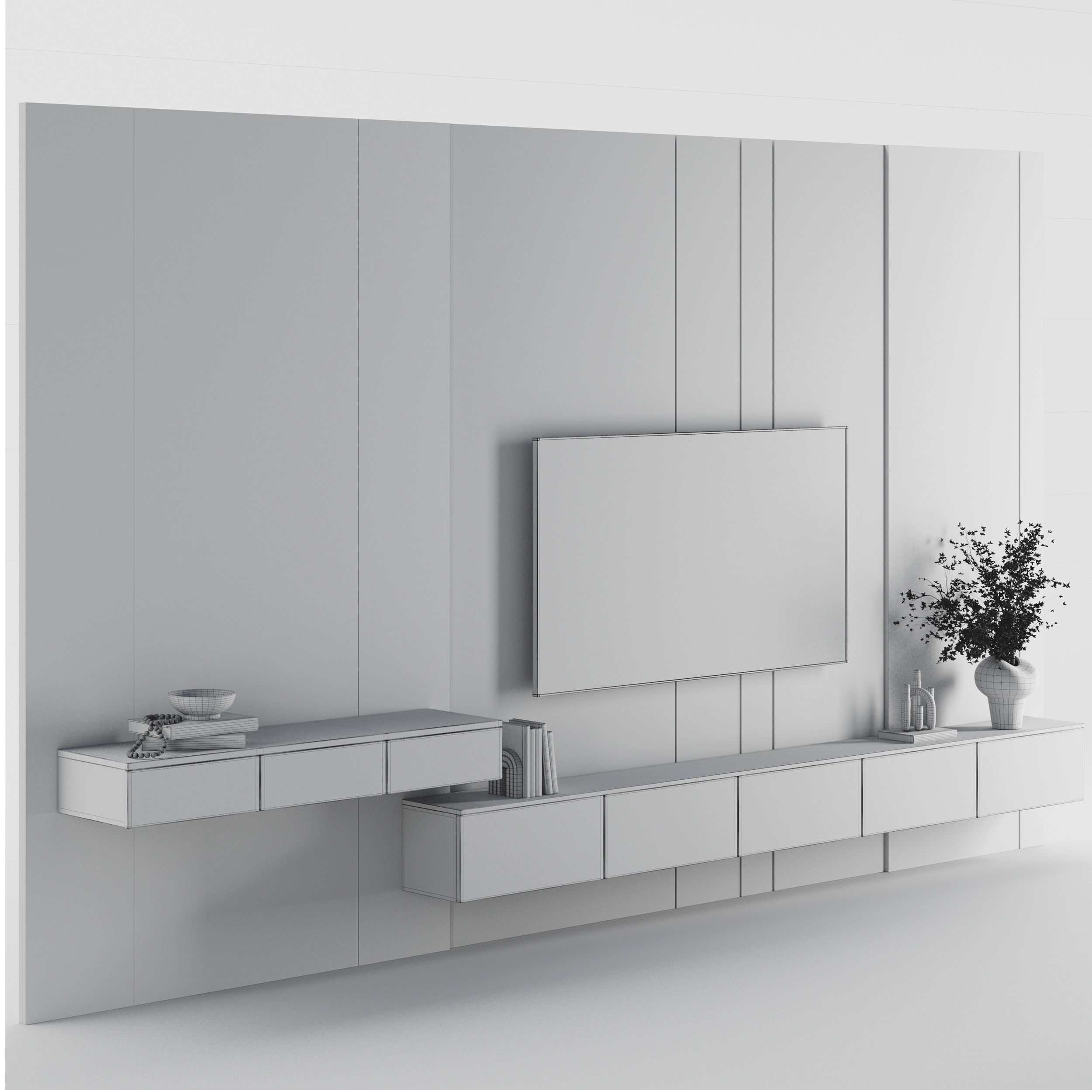Bedroom Furniture Composition 14 3D model_4