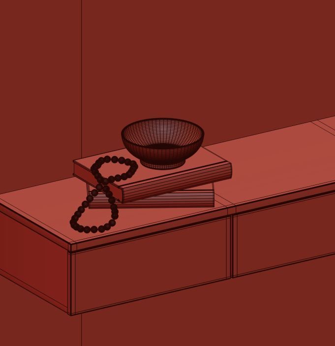 Bedroom Furniture Composition 14 3D model_20