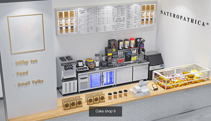 Collection of coffee  bakery and restaurant equipment 3D Model Pack 6