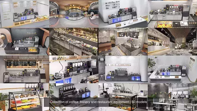 Collection of coffee  bakery and restaurant equipment 