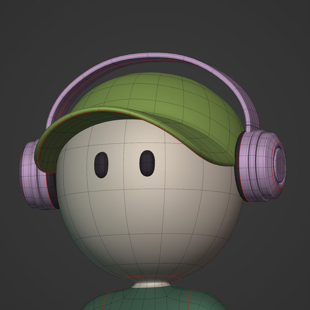 Cartoon Character - Man - Boy - Stickman Low-poly 3D model_14